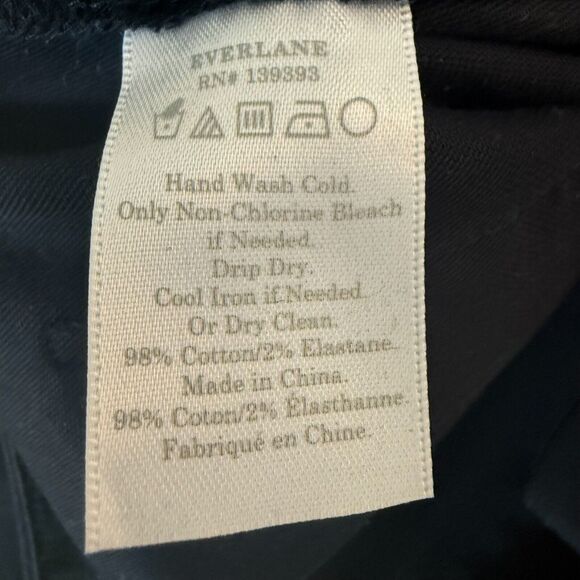 EVERLANE Wide Leg Chino Pant 2 Black Drop Waist Cotton Poplin Baggy Work EUC B55 - Picture 5 of 5